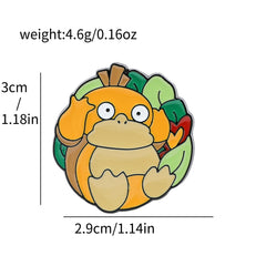 Japanese animation creative Pokémon cartoon metal badge cute frog seeds, up to duck, personalized brooch