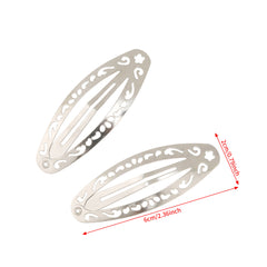 Cross-border European, American and Korean versions of thickened metal hairpins, simple silver BB clips, water droplets, oval shape, break-up clips, girl side clips