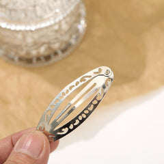 Cross-border European, American and Korean versions of thickened metal hairpins, simple silver BB clips, water droplets, oval shape, break-up clips, girl side clips