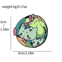 Japanese animation creative Pokémon cartoon metal badge cute frog seeds, up to duck, personalized brooch