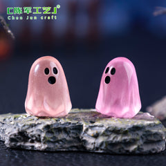 Cross-border creative luminous little ghost cute DIY ornament hanging accessories mini micro-landscape Halloween ornament