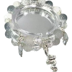 Ancient style ice-clear beaded spirit snake bracelet, white snake floating DIY impression, niche light luxury national style couple gift bracelet.