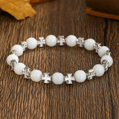 Amazon cross-border hot-selling geometric cross bracelet, male and female couples fashion versatile niche elastic bracelet wholesale