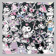 50 Kuromi Stickers Kuromi Sanrio Cute Cartoon Waterproof Decoration Computer Mobile Phone Thermos Cup Stickers