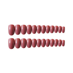 CS-35 Deep Bean Paste Round Fake Nail Patch Wear Nail Patch Finished Nail Patch Patch 24 Nail Patch Wholesale