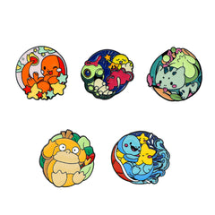 Japanese animation creative Pokémon cartoon metal badge cute frog seeds, up to duck, personalized brooch