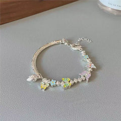 Spring Flower Oath" pink flower bracelet 2025 new autumn and winter daughter temperament niche versatile fashion bracelet