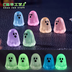 Cross-border creative luminous little ghost cute DIY ornament hanging accessories mini micro-landscape Halloween ornament