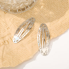 Cross-border European, American and Korean versions of thickened metal hairpins, simple silver BB clips, water droplets, oval shape, break-up clips, girl side clips