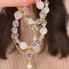 New Chinese amethyst bracelet contrasting color light luxury niche exquisite fairy bracelet girlfriend gift wisteria flower bracelet