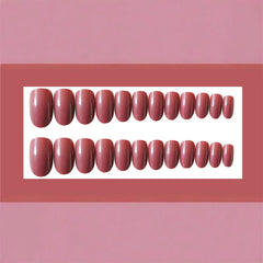 CS-35 Deep Bean Paste Round Fake Nail Patch Wear Nail Patch Finished Nail Patch Patch 24 Nail Patch Wholesale