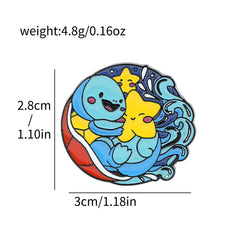 Japanese animation creative Pokémon cartoon metal badge cute frog seeds, up to duck, personalized brooch