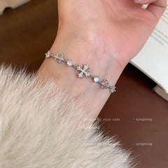 Personal cold wind cross women's bracelet light luxury niche exquisite silver jewelry pull adjustable accessories wholesale