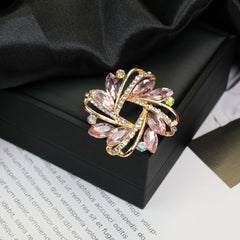 Fashion Retro Flower Pearl Diamond Brooch Versatile High-end Natural Color Alloy Brooch Clothing Pin Buckle