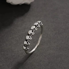 European and American personality retro seven skulls men's rings fashion design sense Halloween ring women exaggerated wholesale