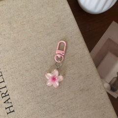 Color transparent small flower keychain female ins wind cute key pendant bag hanging jewelry earphone bag decoration