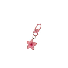 Color transparent small flower keychain female ins wind cute key pendant bag hanging jewelry earphone bag decoration
