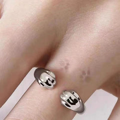 Xiaohongshu cat claw ring open ring girl heart cute cat step mark ring senior design couple ring