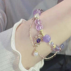 New Chinese amethyst bracelet contrasting color light luxury niche exquisite fairy bracelet girlfriend gift wisteria flower bracelet