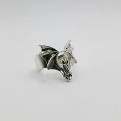 Open Ring Men's Bat European and American Men's Domineering Retro Zinc Alloy Punk Personality Halloween Themed Ring
