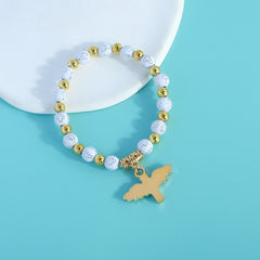 Shein Cross Mirror Hot Stamping Acrylic Cross Bead Bracelet Etsy Oil Dropping Angel Beaded Rosary Bead Hand Jewelry