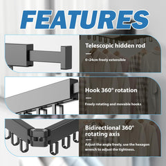 CLIPORE Retractable Clothesline Indoor, Foldable Wall Mounted Clothes Drying Rack, Space-Saving Laundry Rack for Bathroom and Balcony, Send Goods from Local Warehouse