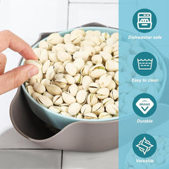 Double Dish Pistachio Bowl, Snack Serving Bowl, Double Dish Nut Bowl, Pistachio With Shell Storage, Perfect for Fruit, Nuts, Candy, and Snacks, Send Goods from Local Warehouse