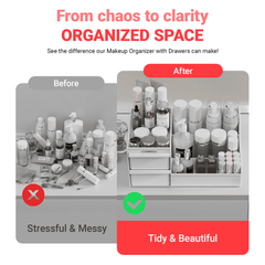 Makeup Organizer with Drawers, Skincare Organizers for Vanity Dresser Bathroom Countertop, Large Cosmetic Organizer for Skincare, Lipstick, Palettes, Jewelry