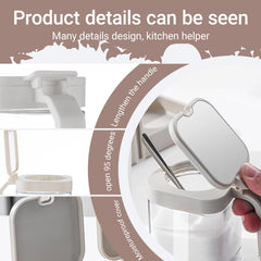 CLIPORE Glass Condiment Canisters for Salt, Sugar and Spices, Set of 3 Square Seasoning Jars with Lids and Spoons, Kitchen Storage Set, Send Goods from Local Warehouse