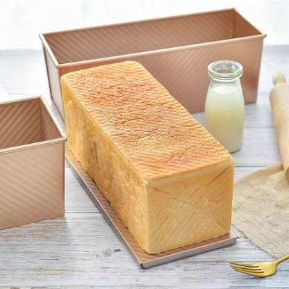 2.2 Lb Pullman Loaf Pan with Lid, 13x4 Nonstick Carbon Steel Bread Pan for Sandwich & Sourdough, Rectangular Corrugated Toast Box Mold for Oven Baking, Heavy Duty Easy Clean Bakeware