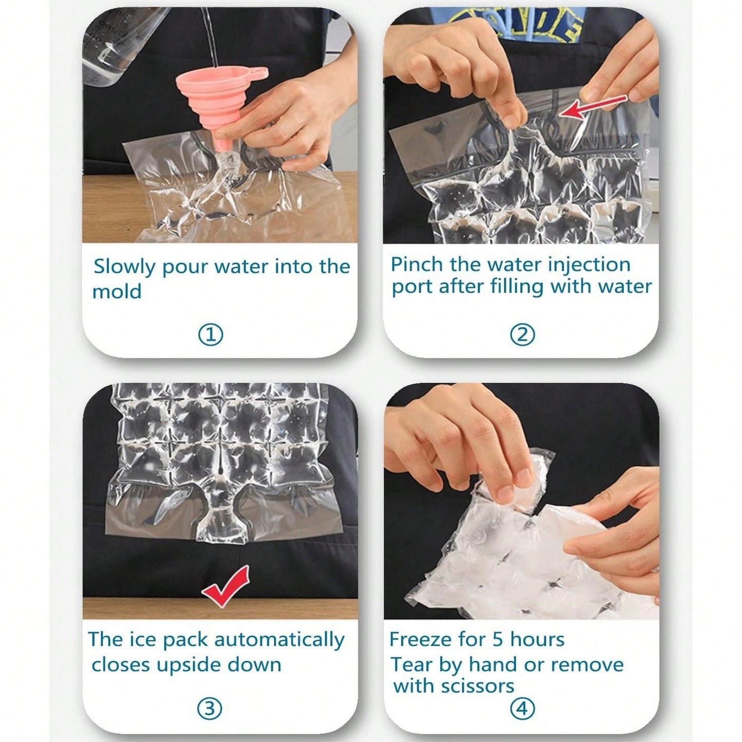 10 Pack Disposable Ice Cube Bags