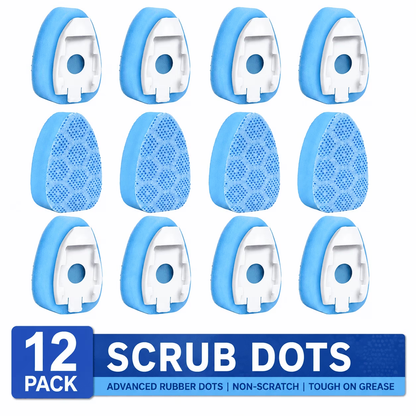 12Pack Dishwand Refill Heads, Non-Scratch Scrub Dots Sponge Replacement Pads, Leak-Proof No-Hole Design