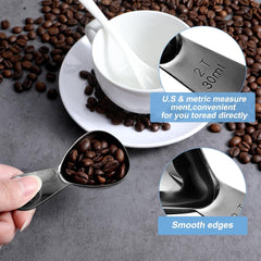 1 Pcs Coffee Scoop, 2 Tablespoon Measuring Spoon for Ground Coffee, Durable Stainless Steel, Easy to Use and Clean(Sliver）, Send Goods from Local Warehouse