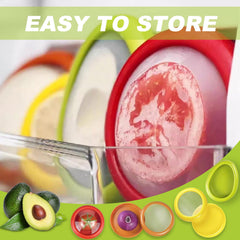 Clipore 4 Pack Silicone Fresh Food Storage Boxes, Reusable Pods for Fridge, Ideal for Avocados, Garlic, Lemons, Tomatoes, and Onions, Send Goods from Local Warehouse