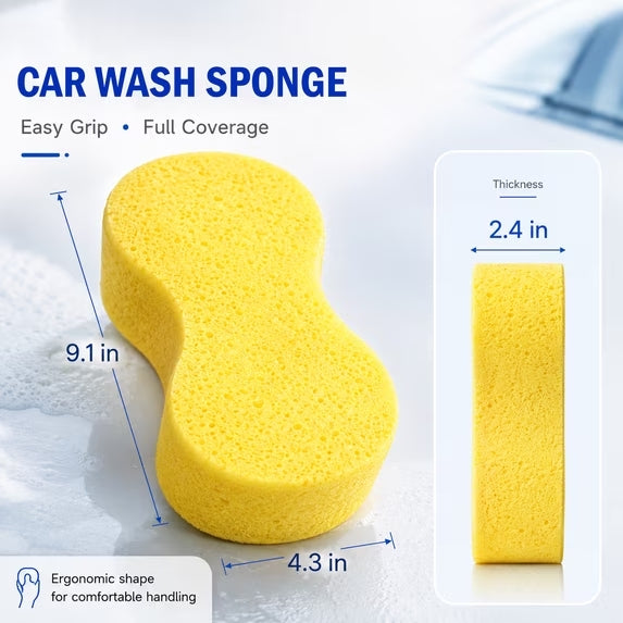 Car Wash Sponges 5 Pack, Extra Thick Large Cleaning Sponges, Soft Absorbent Non Scratch Foam Sponge for Washing Cars, Boat, Bike, Kitchen, Bathroom, Shower & Household Cleaning