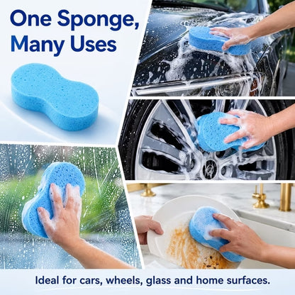 Car Wash Sponges 5 Pack, Extra Thick Large Cleaning Sponges, Soft Absorbent Non Scratch Foam Sponge for Washing Cars, Boat, Bike, Kitchen, Bathroom, Shower & Household Cleaning
