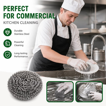 20 Pack Steel Wool Scrubber for Kitchen Cleaning, 2.6 Inch Stainless Steel Scrubber Pads, Metal Scrubber for Dishes, Pots, Pans, Ovens, Grills & Sinks