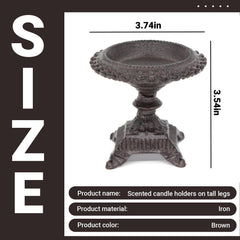 Candle Stand Metal Candle Holder with Tall Legs, Decorative Pedestal Candle Holder for  Scented Candle Display Bowl, Rustic Home Decor Gift,Send Goods from Local Warehouse