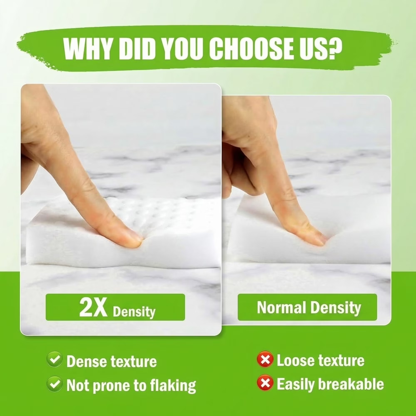20 Pack 2X Density Melamine Cleaning Sponges, Multi-Purpose Household Cleaning Supplies Sponge for Kitchen, Bathroom