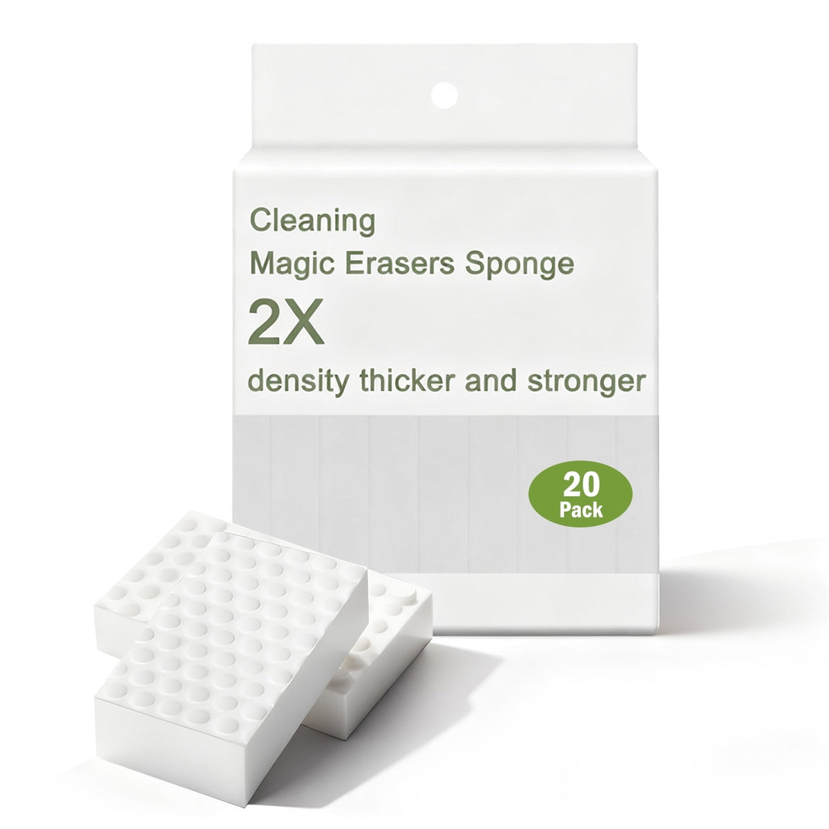 2X Density Magic Sponge Eraser, 20 Pack Multi-Purpose Cleaning Pads for Kitchen, Bathroom, Walls & Dishes, Melamine Sponges for Tough Stains & Grease