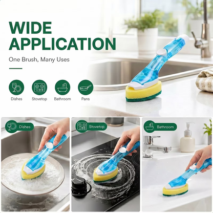12pcs Dish Wand Refills Sponge Heads, Non Scratch Soap Dispensing Dish Scrubber Replacement, Heavy Duty Kitchen Sponges for Dishes, Compatible Scrub Brush Pads for Sink, Pots, Pans & Glassware