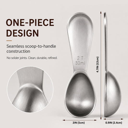 1 Pcs Coffee Scoop, Premium 2 Tablespoon Coffee Spoon for Ground Coffee and Tea, Ergonomic Handle