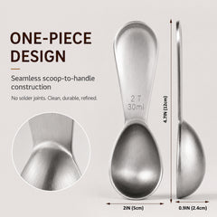 1 Pcs Coffee Scoop, Premium 2 Tablespoon Coffee Spoon for Ground Coffee and Tea, Ergonomic Handle