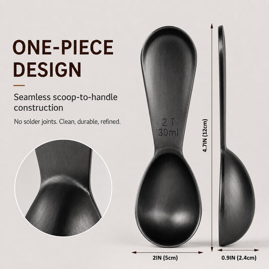 1 Pcs Coffee Scoop, 2 Tablespoon Measuring Spoon for Ground Coffee, Durable Stainless Steel, Easy to Use and Clean(Sliver）
