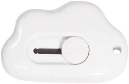 Mini Box Cutter Cloud Utility Retractable Art Knives Letter Opener Envelope Slitter, Cloud Shaped Carton Portable Cutter for Opening Plastic Packages(White)