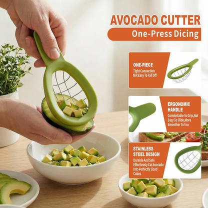 Avocado Slicer 3 Piece Set, Fruit Vegetable Avocado Tools-Kitchen Gadgets, for Slicing, Dicing and Keeping Avocados Fresh (Avocado Slicer+Saver+Cutter)