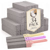 34 Pack Pumice Stone Toilet Cleaner with 3 Handles, Scouring Sticks for Toilets, Sinks, Grills, Hard Water Rings & Rust