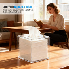 Clear Tissue Box Holder, Clear Tissue Box, Acrylic Napkin Holder for Bathroom Kitchen Bedroom Office Hotel - Send Goods from Local Warehouse