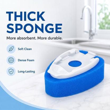 12Pack Dishwand Refill Heads, Non-Scratch Scrub Dots Sponge Replacement Pads, Leak-Proof No-Hole Design