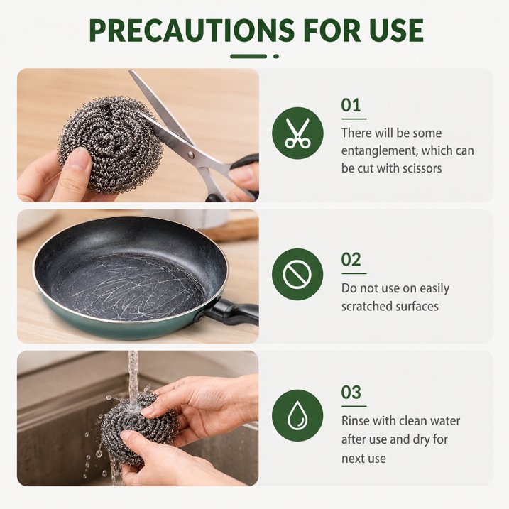 20 Pack Steel Wool Scrubber for Kitchen Cleaning, 2.6 Inch Stainless Steel Scrubber Pads, Metal Scrubber for Dishes, Pots, Pans, Ovens, Grills & Sinks